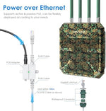 WAVLINK outdoor mesh network repeater assembly kit including brackets and Power over Ethernet converter components