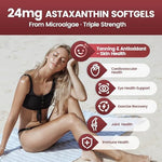 Premium 240 softgels bag of imported VivoNu astaxanthin highlighting 4 month supply.