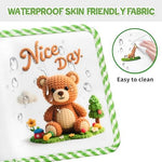 Gosknor infant memory book highlighting the child-safe mirror page for sensory play.