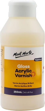 Mont Marte gloss acrylic varnish front view bottle art supply