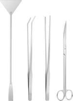 Ohtomber Aquascape Tools Aquarium Kit front view of stainless steel tools.