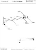 Westbrass oil rubbed bronze rainfall shower head angle view