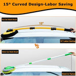 WillingHeart car wash duster extended to 43 inches demonstrating the three section adjustable telescopic rod design