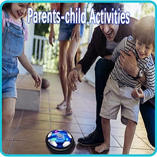 Rechargeable floating indoor air football showing the thick protective foam bumper edges.