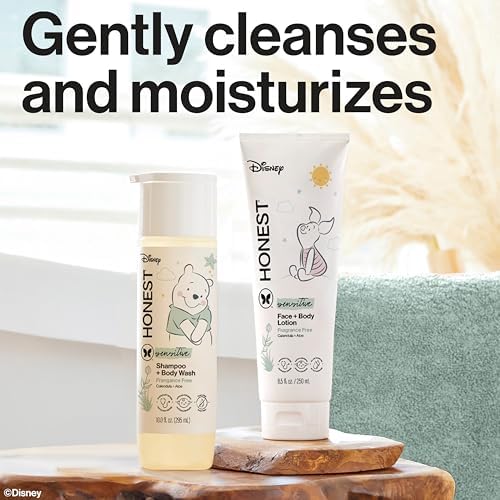 The Honest Company sensitive skin baby care set with botanical ingredients close up