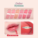 Etude Over Glowy Lip Gloss Popping Candy glossy finish on lips demonstrating plumping shine