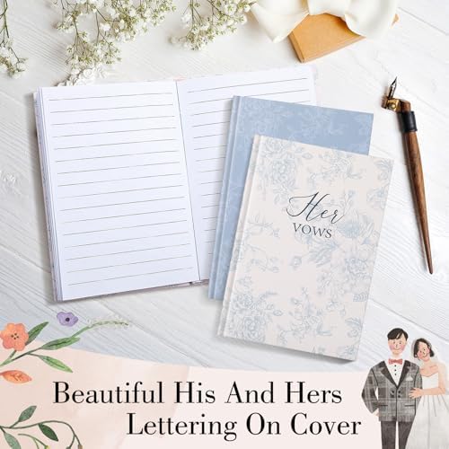 Engrowtic his and hers vow books with floral pattern