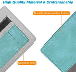 CaseBot premium polyurethane leather cover showing the integrated hand strap utility