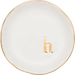 Collective Home ceramic jewelry tray front view with monogram