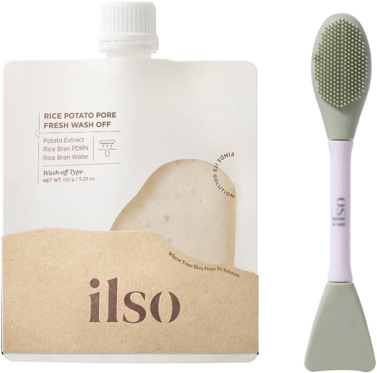 Ilso Rice Potato Pore Fresh Wash Off Face Mask front view pouch
