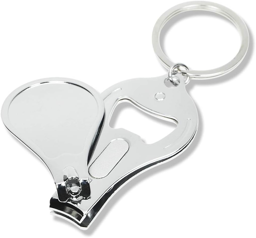 Elechobby zinc nail clipper bottle opener keychain front view