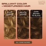 Clairol Textures and Tones Honey Blonde hair dye shade result guide on textured hair