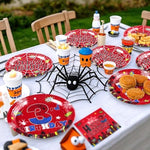 Sturdy packaging of the authentic imported Grencian third birthday spider themed celebration favors.