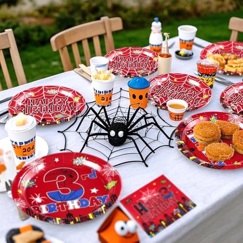Sturdy packaging of the authentic imported Grencian third birthday spider themed celebration favors.