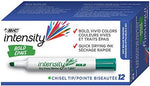 Green chisel tip dry erase marker close up