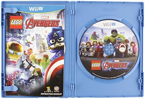 Back cover of Warner Bros Lego Marvel Avengers video game case for Nintendo Wii U.