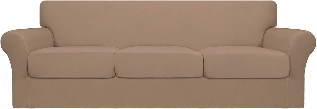 Easy-Going 2 Pieces Stretch Sofa Slipcover for Armchair Washable | Spandex Soft Fitted Sofa Couch Cover for Living Room Washable Furniture Protector with Bottom Kids Pet Light Gray - Image 11