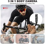 Mini security body cam with display screen and control buttons
