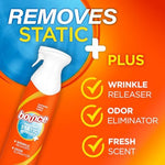 Bounce fabric refresher and odor eliminator spray packaging detailed look