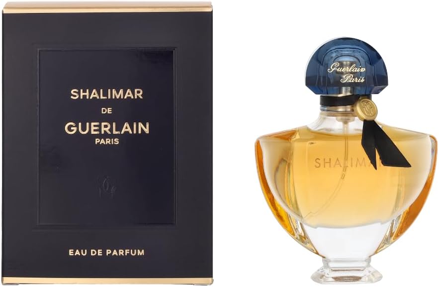 Guerlain Shalimar Eau De Parfum Spray 1 Ounce bottle front view authentic perfume