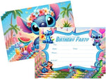 Losede double sided printed party decoration invite card displaying the full tropical theme background layout.