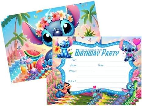 Losede double sided printed party decoration invite card displaying the full tropical theme background layout.