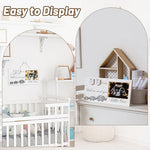 Back view of the Lewtemi baby ultrasound picture frame showcasing the adjustable kickstand and secure wall mounting hardware