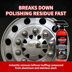 Renegade Dissolver spray bottle angled view highlighting its use for aluminum and stainless steel care.