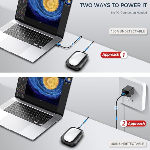 Yonktoo silent office mouse mover showing matte finish exterior in a modern work from home workspace setup