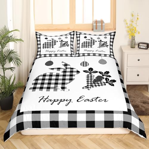 Close up view of the hidden zipper closure and corner ties on the Homewish Easter bedding set