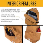 Carhartt classic daily daypack back view showcasing contoured padded shoulder straps