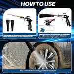 Ergonomic handle and trigger mechanism of the professional car dry cleaning gun.