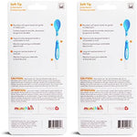 Side view of the shallow bowl design on the Munchkin soft tip baby spoons.