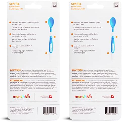 Side view of the shallow bowl design on the Munchkin soft tip baby spoons.