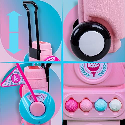 Hapinest kids golf set components including balls and flags