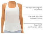 Icyzone workout tank top moisture-wicking fabric detail