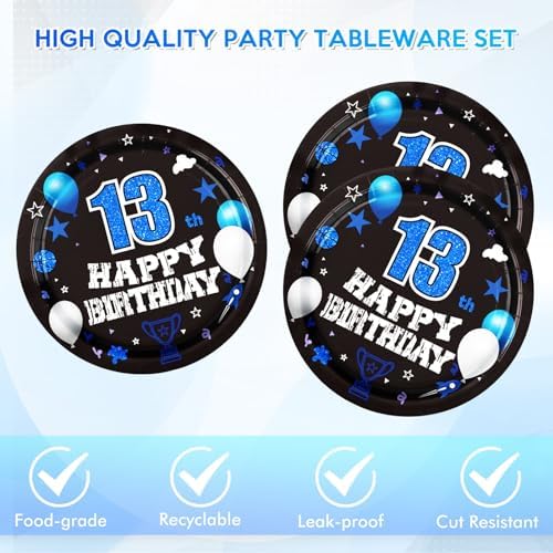 DURYGEN premium disposable paper napkins for thirteen year old birthday celebration arranged neatly on a table