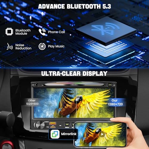 WOWiViD smart car audio unit demonstrating the split screen navigation and music function