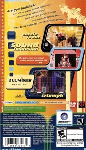 Lumines Puzzle Fusion Sony PSP game disc packaging
