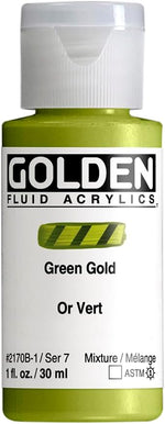 GOLDEN fluid acrylic green gold front view bottle