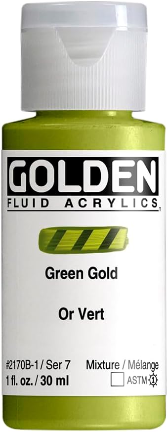 GOLDEN fluid acrylic green gold front view bottle
