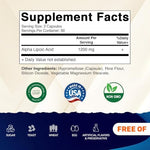 Top view of Vitamatic Alpha Lipoic Acid 1200mg bottle showing secure seal for product freshness