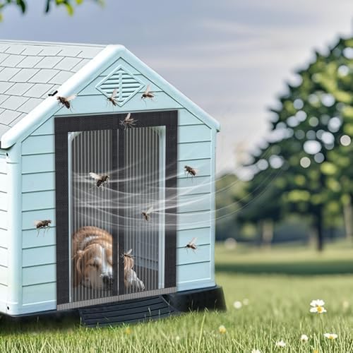 Chagol magnetic screen door for dog house close up of magnetic closure