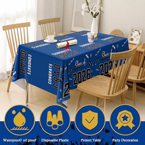 Congrats Grad themed table cover for rectangular tables
