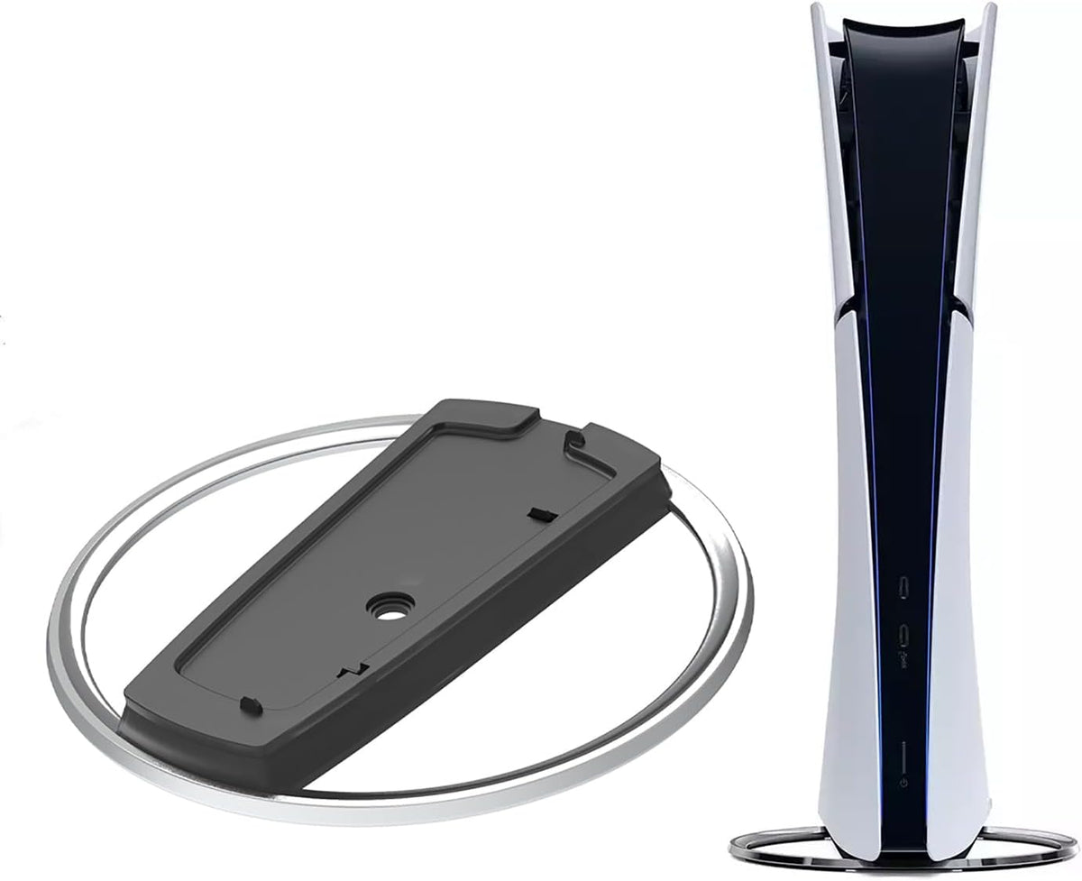 Kinear black minimalist vertical stand displayed on tabletop setup
