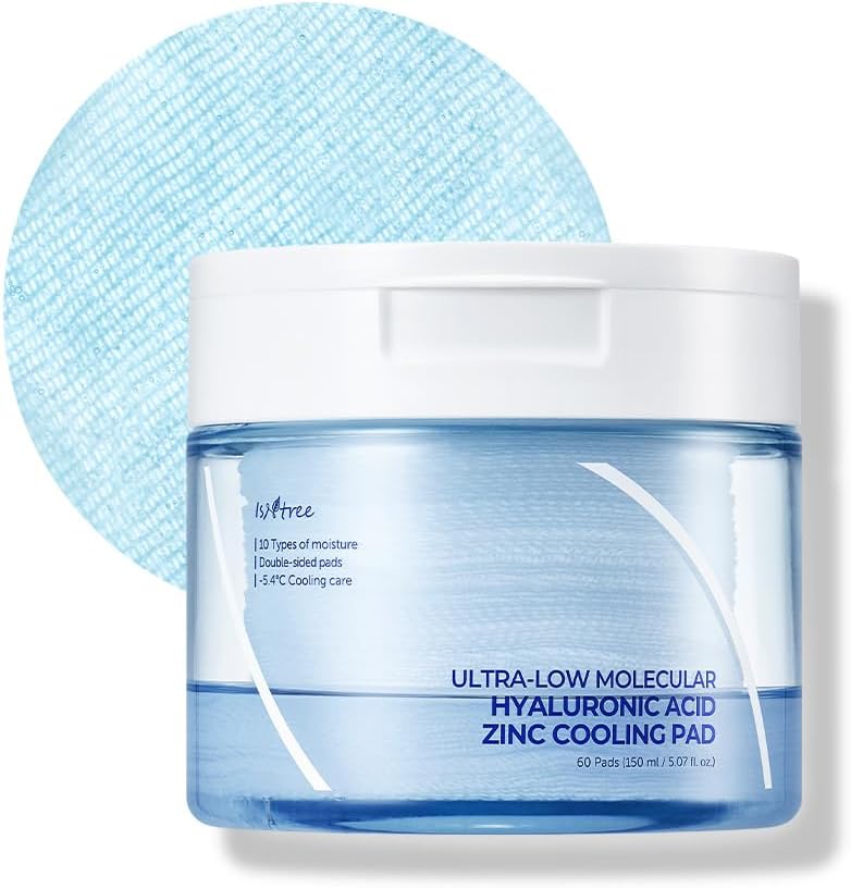 Isntree Ultra Low Molecular Hyaluronic Acid Zinc Cooling Toner Pad front packaging