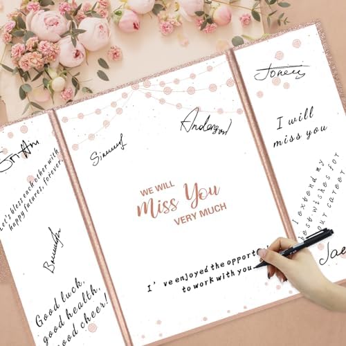 Detailed view of We Will Miss You text on signature board