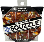 Fun Squared Games Squzzle Puzzle Zoo Animals packaging and authentic storage pouch view.