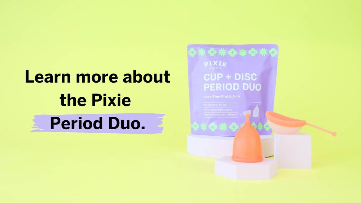 Eco friendly period solution with Pixie Cup and Disc Duo packaging