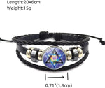 Side profile of the multi-layer black braided leather band.